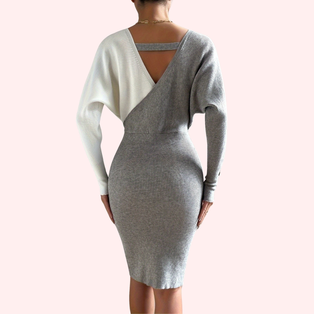 Gray Knitted Dress for Women - Stylish Fall and Winter Outfit