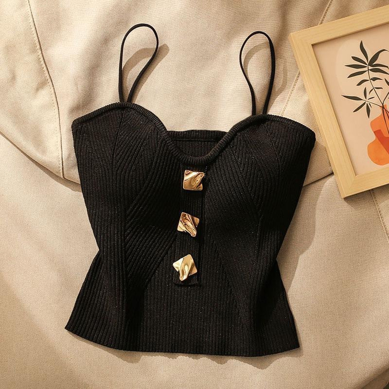 Women's Crop Camisole - Knit - Slim Fit - Ribbed - Averelle Luxe